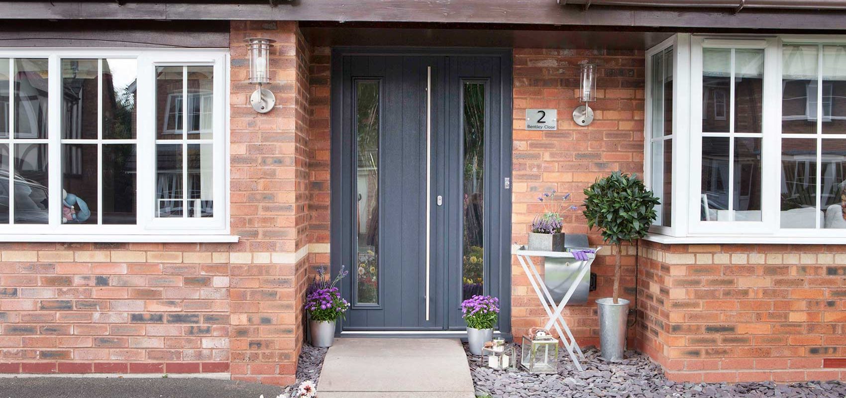 grey double glazed composite front doors in Ringwood